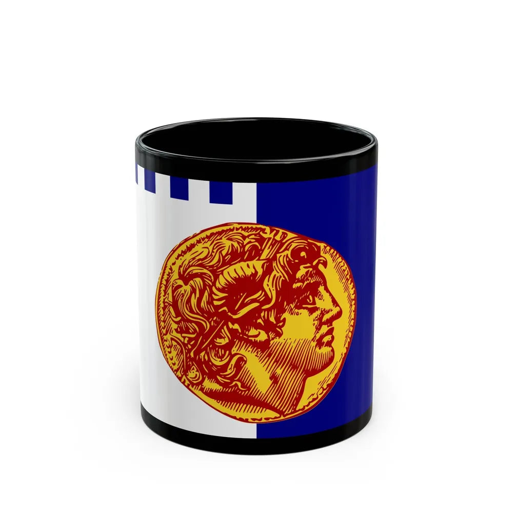 Flag of Flag of Thessaloniki Greece - Black Coffee Mug-11oz-Go Mug Yourself