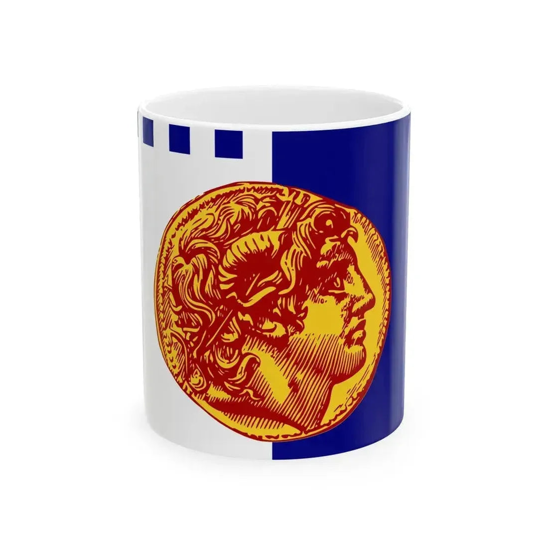 Flag of Flag of Thessaloniki Greece - White Coffee Mug 11oz - Go Mug Yourself