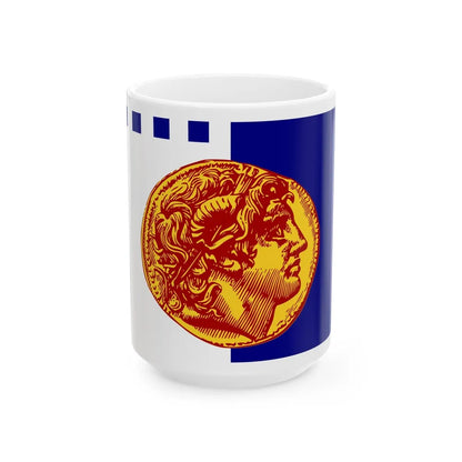 Flag of Flag of Thessaloniki Greece - White Coffee Mug-15oz-Go Mug Yourself