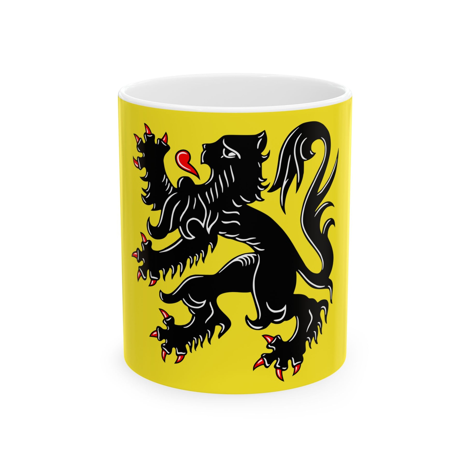 Flag of Flanders (Belgium) White Coffee Mug-11oz-Go Mug Yourself