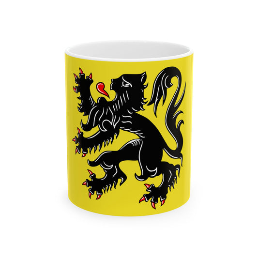 Flag of Flanders (Belgium) White Coffee Mug-11oz-Go Mug Yourself