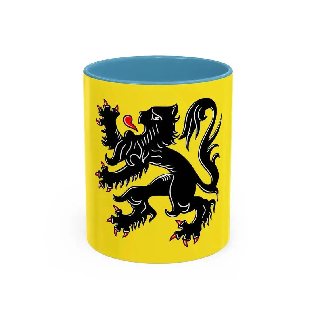 Flag of Flanders the Flemish Community and the Flemish Region Belgium - Accent Coffee Mug 11oz Light Blue - Go Mug Yourself