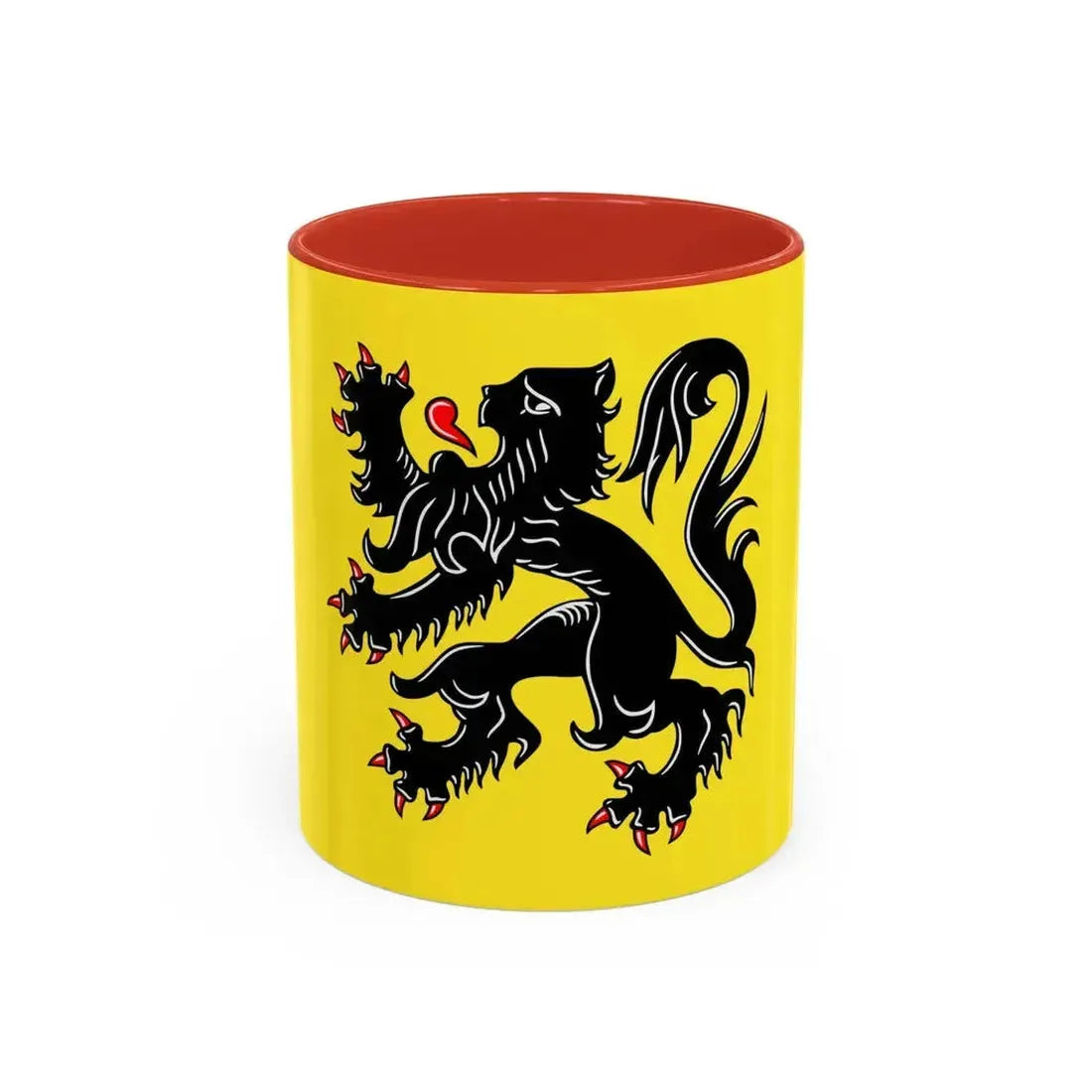 Flag of Flanders the Flemish Community and the Flemish Region Belgium - Accent Coffee Mug 11oz Red - Go Mug Yourself