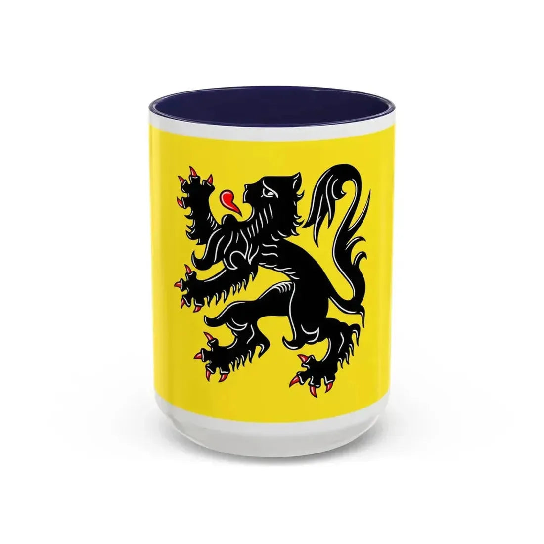Flag of Flanders the Flemish Community and the Flemish Region Belgium - Accent Coffee Mug 15oz Navy - Go Mug Yourself