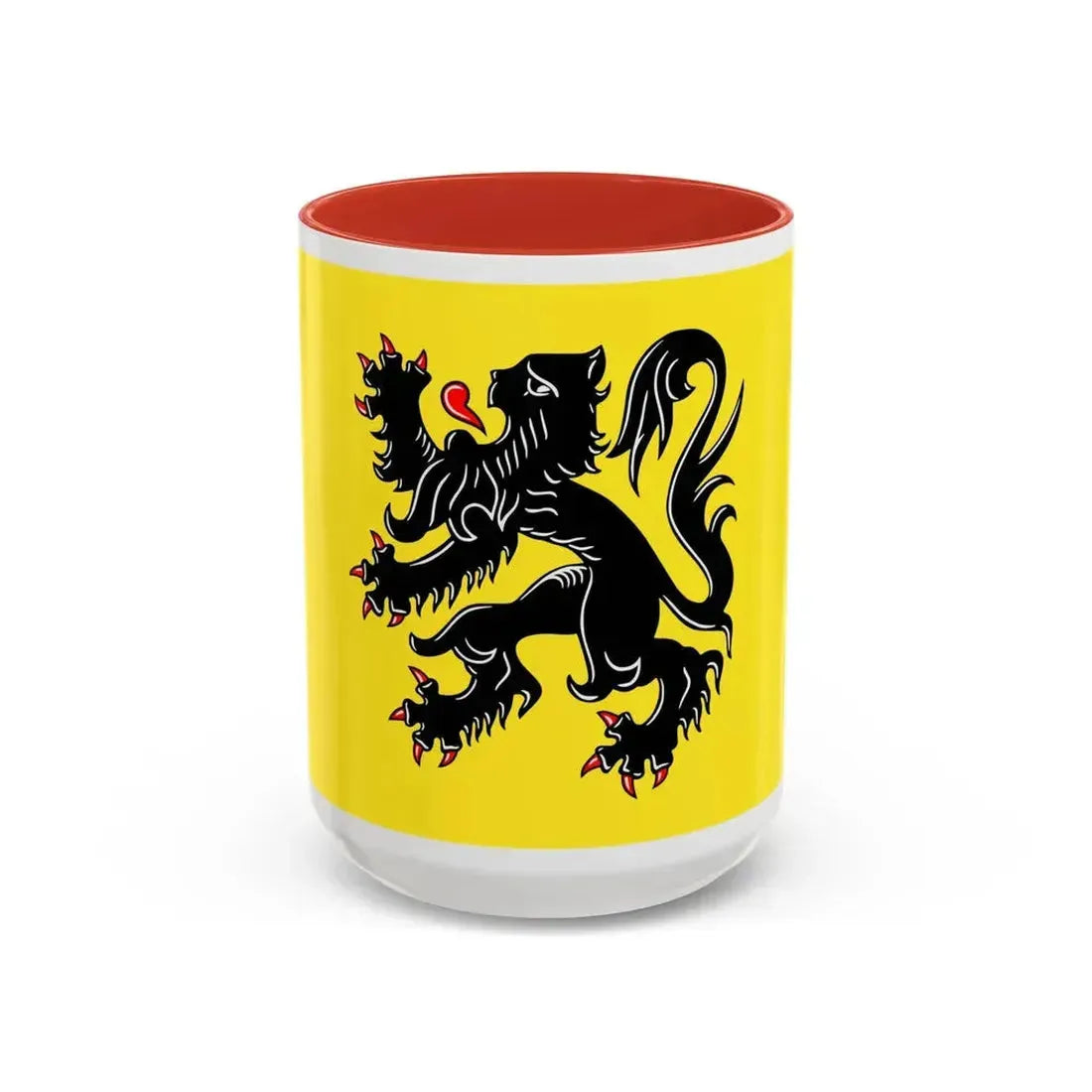 Flag of Flanders the Flemish Community and the Flemish Region Belgium - Accent Coffee Mug 15oz Red - Go Mug Yourself