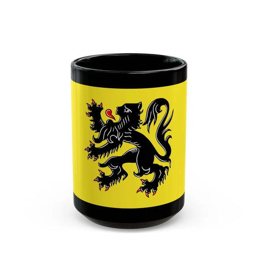 Flag of Flanders the Flemish Community and the Flemish Region Belgium - Black Coffee Mug-15oz-Go Mug Yourself