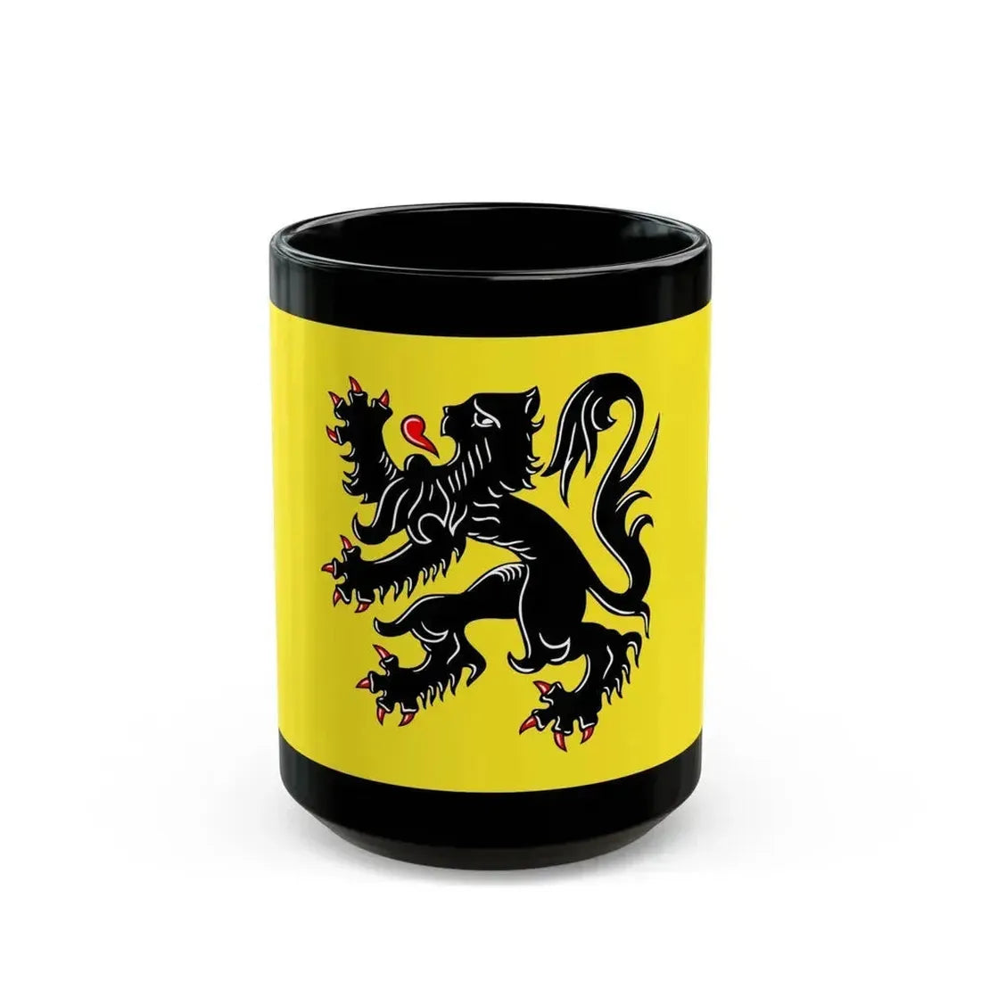 Flag of Flanders the Flemish Community and the Flemish Region Belgium - Black Coffee Mug 15oz - Go Mug Yourself