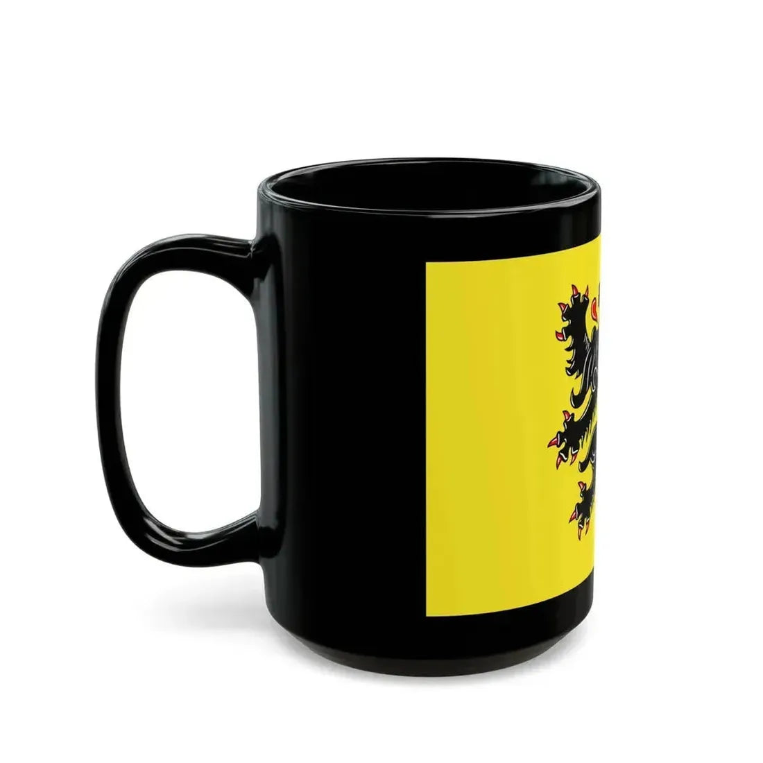 Flag of Flanders the Flemish Community and the Flemish Region Belgium - Black Coffee Mug - Go Mug Yourself