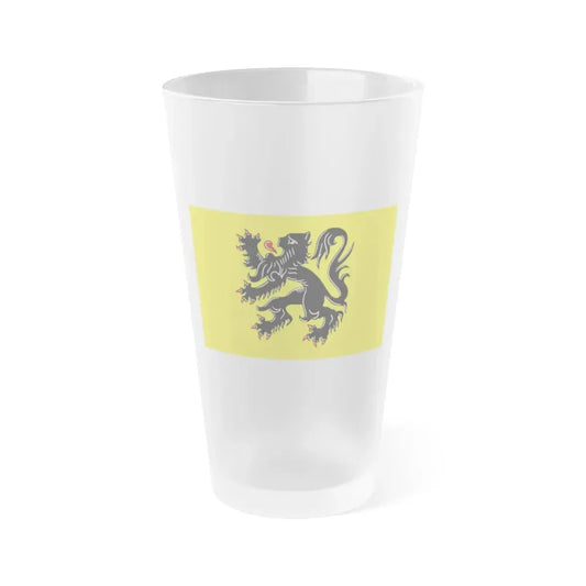 Flag of Flanders the Flemish Community and the Flemish Region Belgium - Frosted Pint Glass 16oz 16oz Frosted - Go Mug Yourself