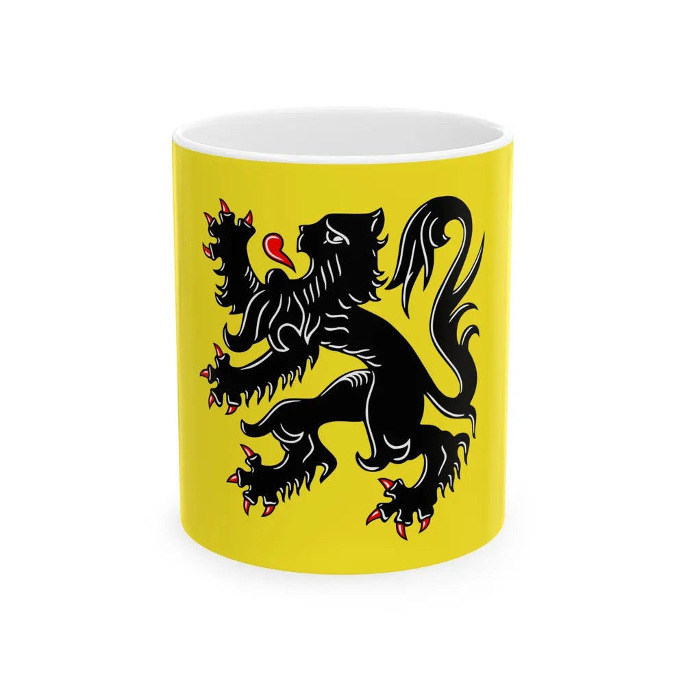 Flag of Flanders the Flemish Community and the Flemish Region Belgium - White Coffee Mug-11oz-Go Mug Yourself