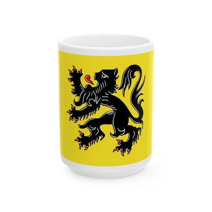 Flag of Flanders the Flemish Community and the Flemish Region Belgium - White Coffee Mug-15oz-Go Mug Yourself