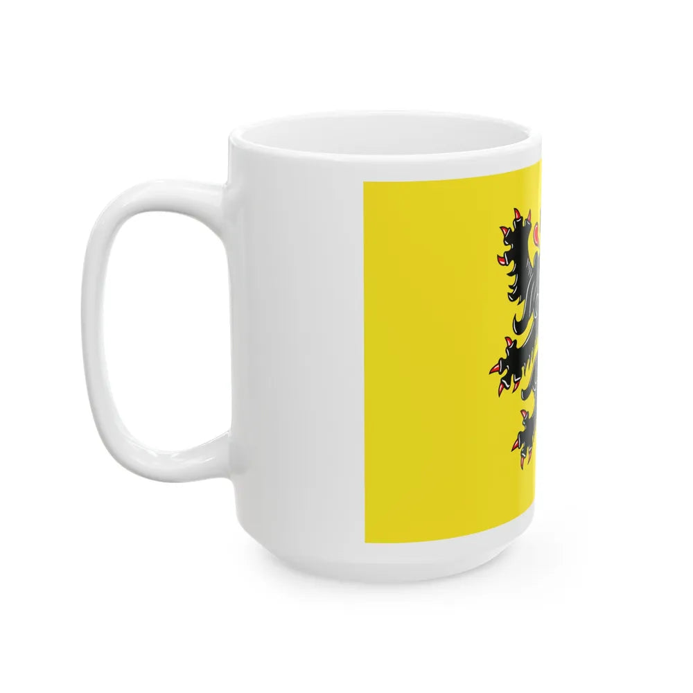 Flag of Flanders the Flemish Community and the Flemish Region Belgium - White Coffee Mug-Go Mug Yourself