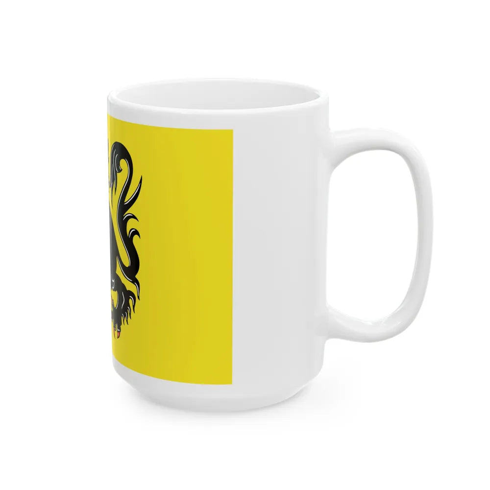 Flag of Flanders the Flemish Community and the Flemish Region Belgium - White Coffee Mug-Go Mug Yourself