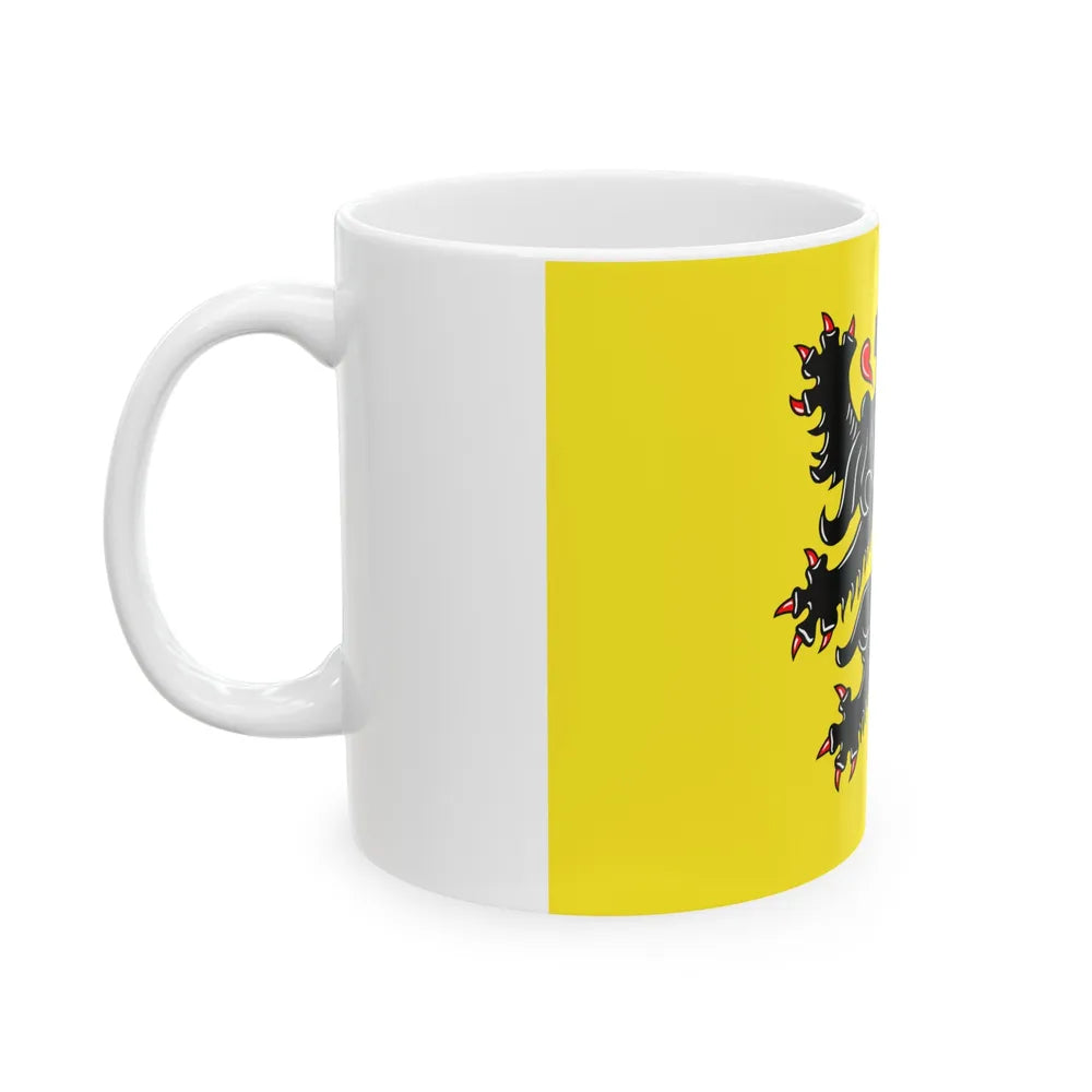 Flag of Flanders the Flemish Community and the Flemish Region Belgium - White Coffee Mug-Go Mug Yourself