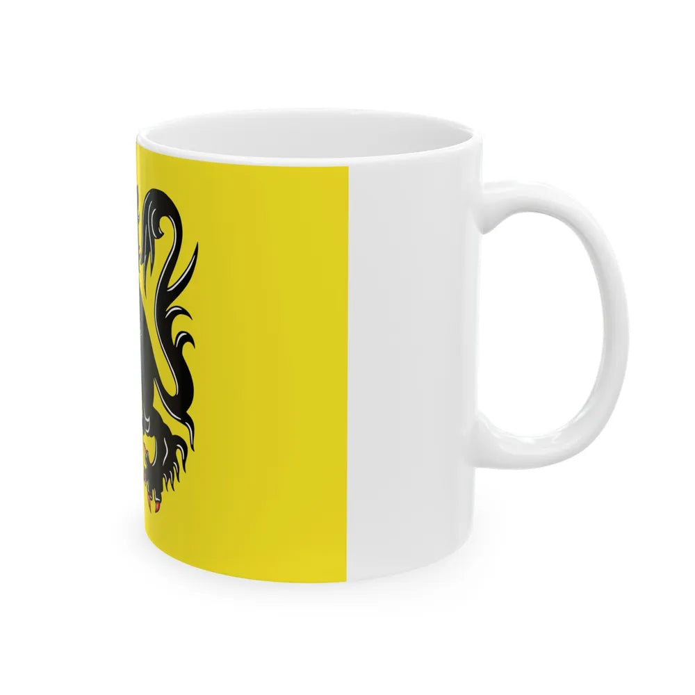 Flag of Flanders the Flemish Community and the Flemish Region Belgium - White Coffee Mug-Go Mug Yourself