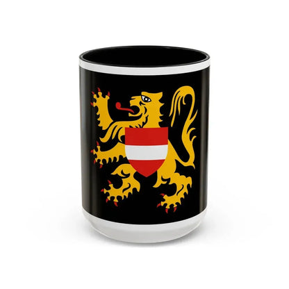 Flag of Flemish Brabant Belgium - Accent Coffee Mug 15oz Black - Go Mug Yourself