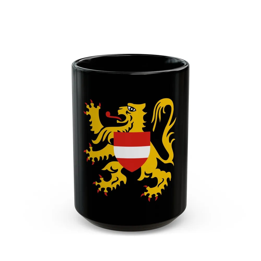 Flag of Flemish Brabant Belgium - Black Coffee Mug-15oz-Go Mug Yourself