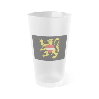 Flag of Flemish Brabant Belgium - Frosted Pint Glass 16oz 16oz Frosted - Go Mug Yourself