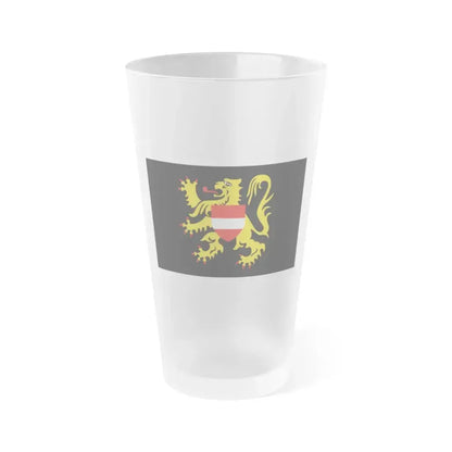 Flag of Flemish Brabant Belgium - Frosted Pint Glass 16oz 16oz Frosted - Go Mug Yourself