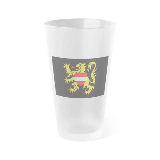 Flag of Flemish Brabant Belgium - Frosted Pint Glass 16oz 16oz Frosted - Go Mug Yourself