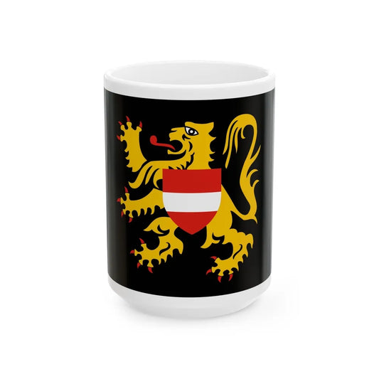 Flag of Flemish Brabant Belgium - White Coffee Mug-15oz-Go Mug Yourself