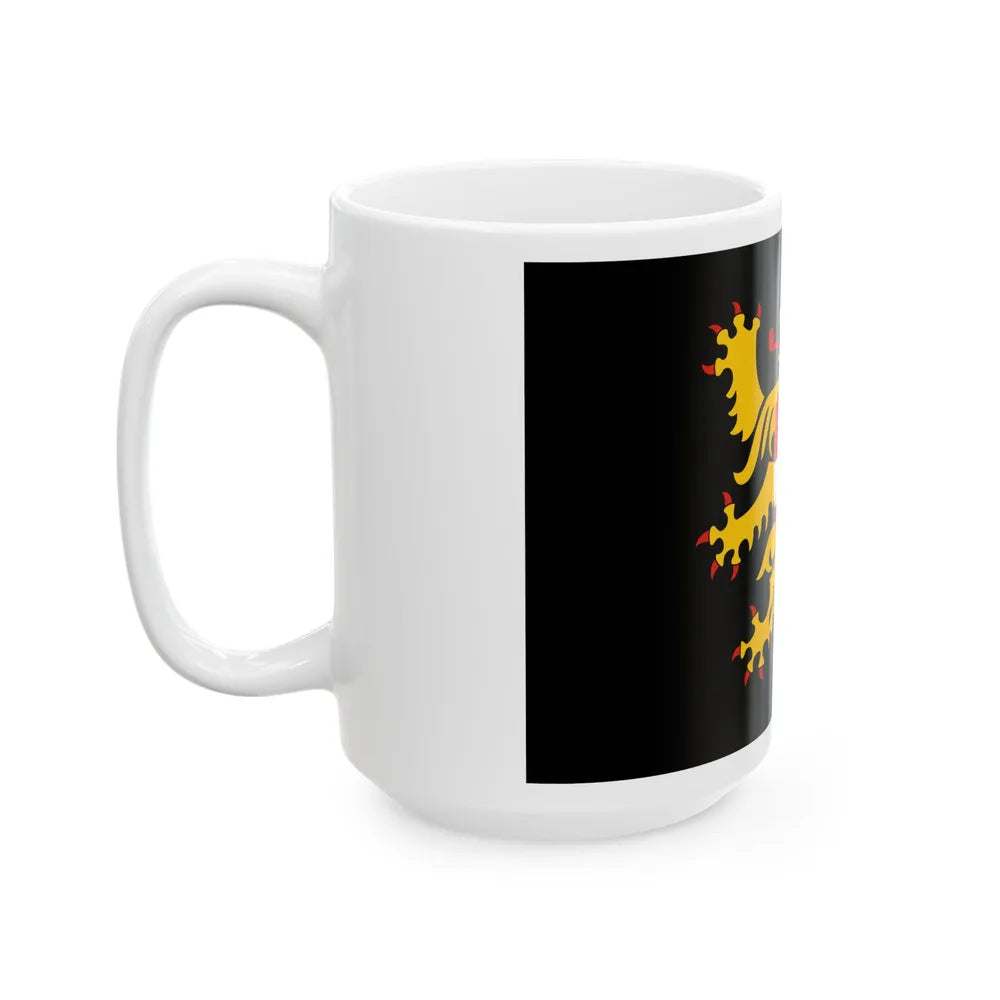 Flag of Flemish Brabant Belgium - White Coffee Mug-Go Mug Yourself