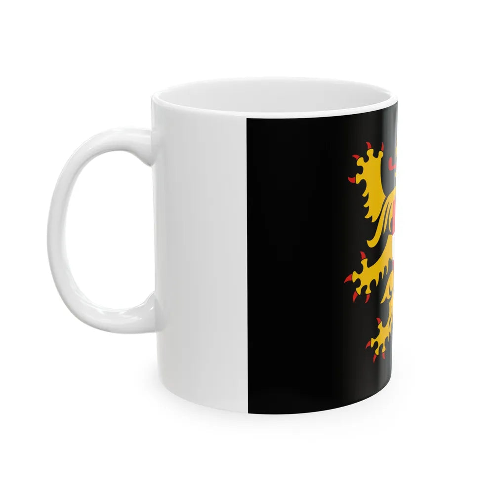 Flag of Flemish Brabant Belgium - White Coffee Mug-Go Mug Yourself