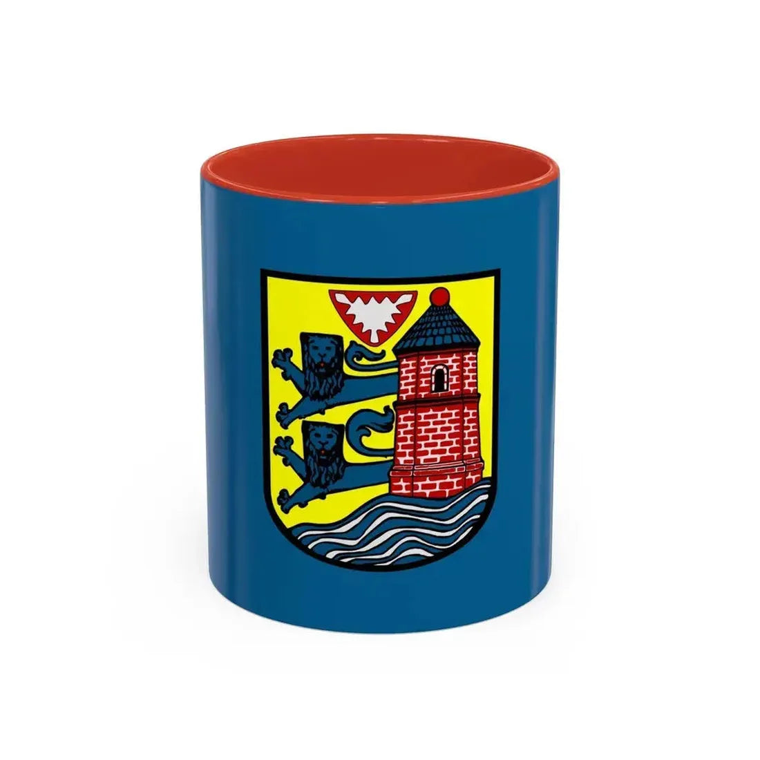 Flag of Flensburg Germany - Accent Coffee Mug 11oz Red - Go Mug Yourself