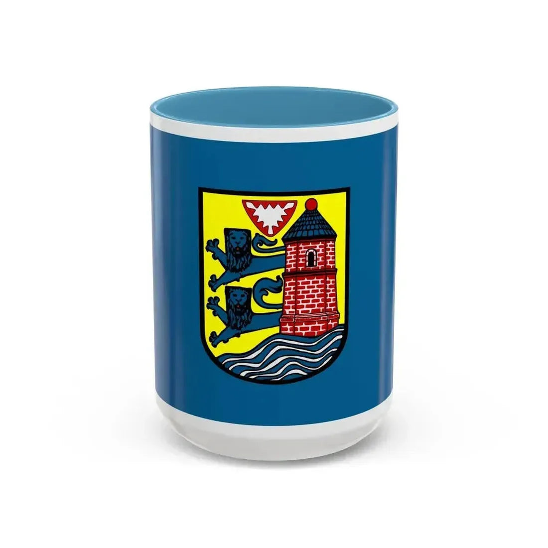 Flag of Flensburg Germany - Accent Coffee Mug 15oz Light Blue - Go Mug Yourself
