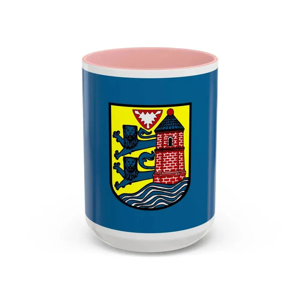 Flag of Flensburg Germany - Accent Coffee Mug 15oz Pink - Go Mug Yourself