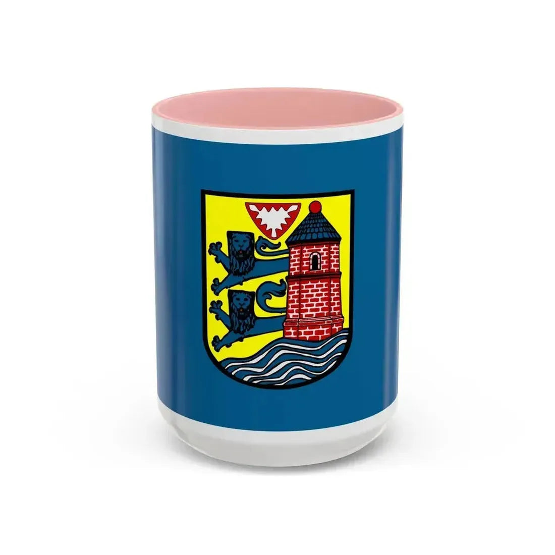 Flag of Flensburg Germany - Accent Coffee Mug 15oz Pink - Go Mug Yourself