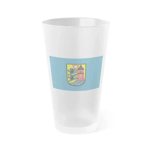 Flag of Flensburg Germany - Frosted Pint Glass 16oz 16oz Frosted - Go Mug Yourself