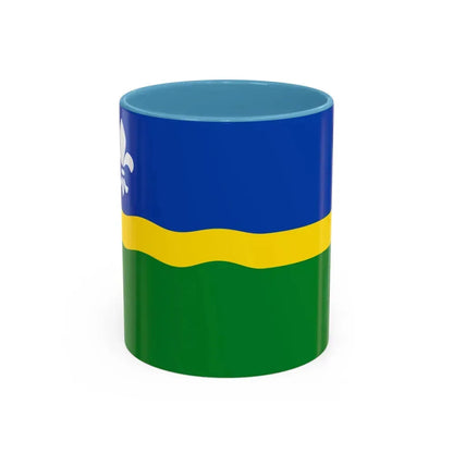 Flag of Flevoland Netherlands - Accent Coffee Mug 11oz Light Blue - Go Mug Yourself
