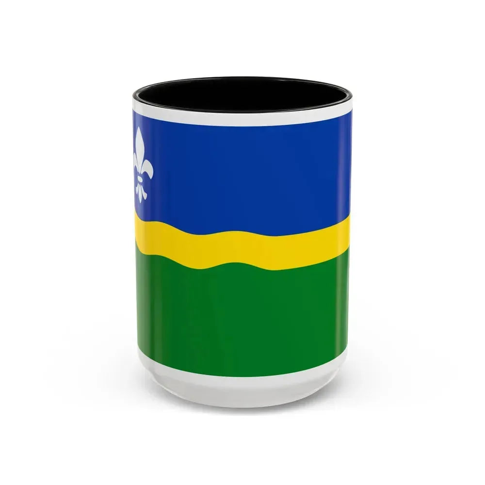Flag of Flevoland Netherlands - Accent Coffee Mug 15oz Black - Go Mug Yourself