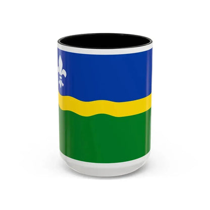 Flag of Flevoland Netherlands - Accent Coffee Mug 15oz Black - Go Mug Yourself