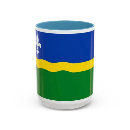 Flag of Flevoland Netherlands - Accent Coffee Mug 15oz Light Blue - Go Mug Yourself