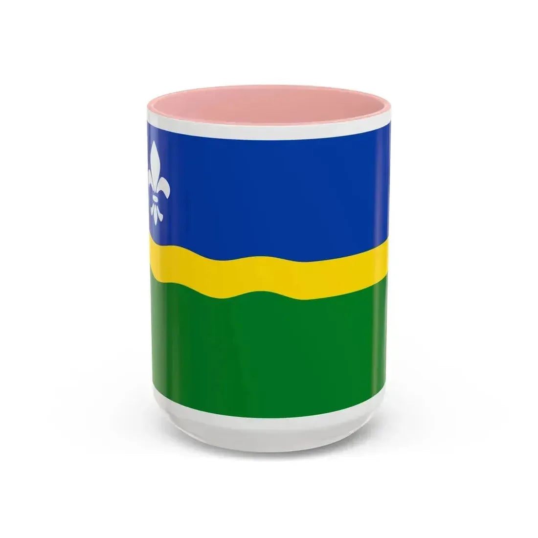 Flag of Flevoland Netherlands - Accent Coffee Mug 15oz Pink - Go Mug Yourself
