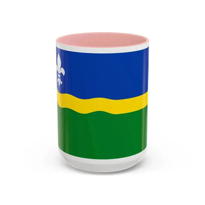 Flag of Flevoland Netherlands - Accent Coffee Mug 15oz Pink - Go Mug Yourself