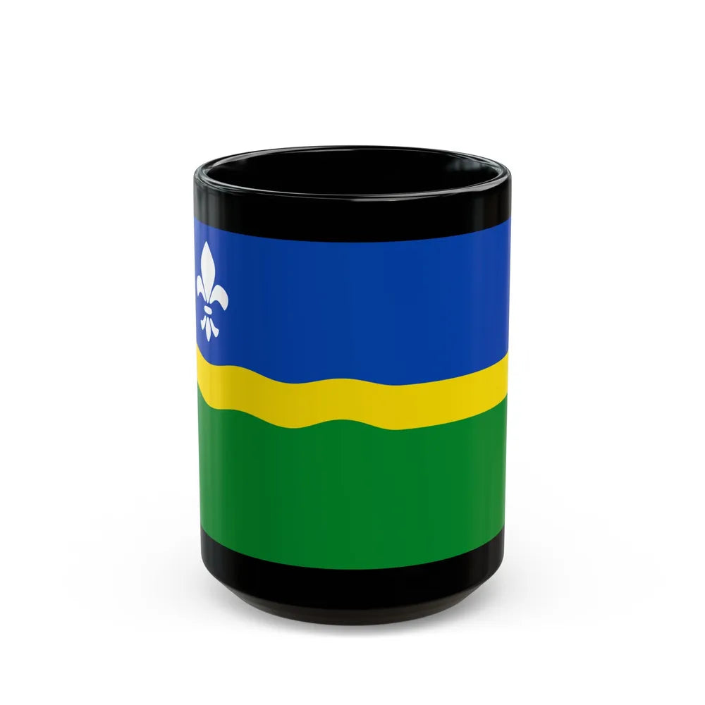 Flag of Flevoland Netherlands - Black Coffee Mug-15oz-Go Mug Yourself