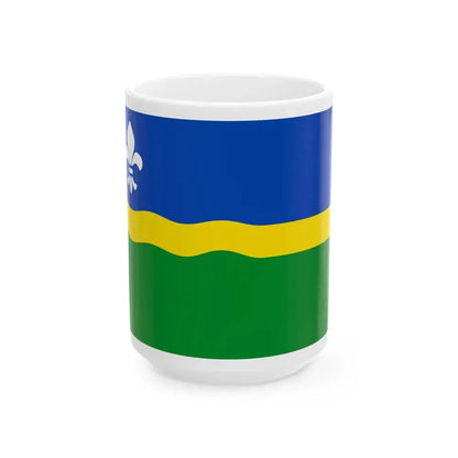 Flag of Flevoland Netherlands - White Coffee Mug 15oz - Go Mug Yourself