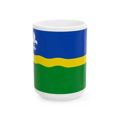 Flag of Flevoland Netherlands - White Coffee Mug 15oz - Go Mug Yourself