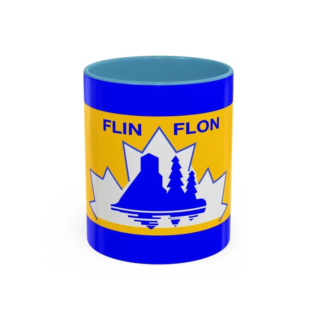 Flag of Flin Flon Canada - Accent Coffee Mug 11oz Light Blue - Go Mug Yourself