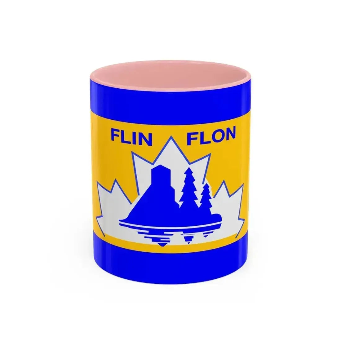 Flag of Flin Flon Canada - Accent Coffee Mug 11oz Pink - Go Mug Yourself