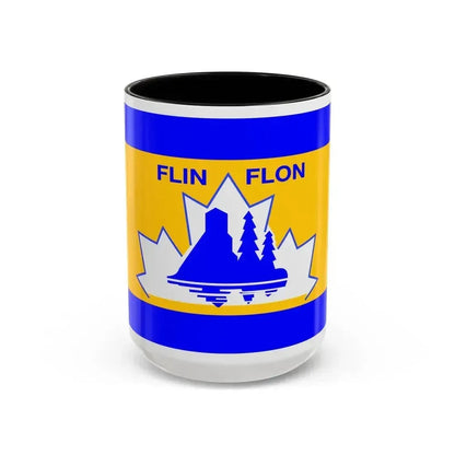 Flag of Flin Flon Canada - Accent Coffee Mug 15oz Black - Go Mug Yourself