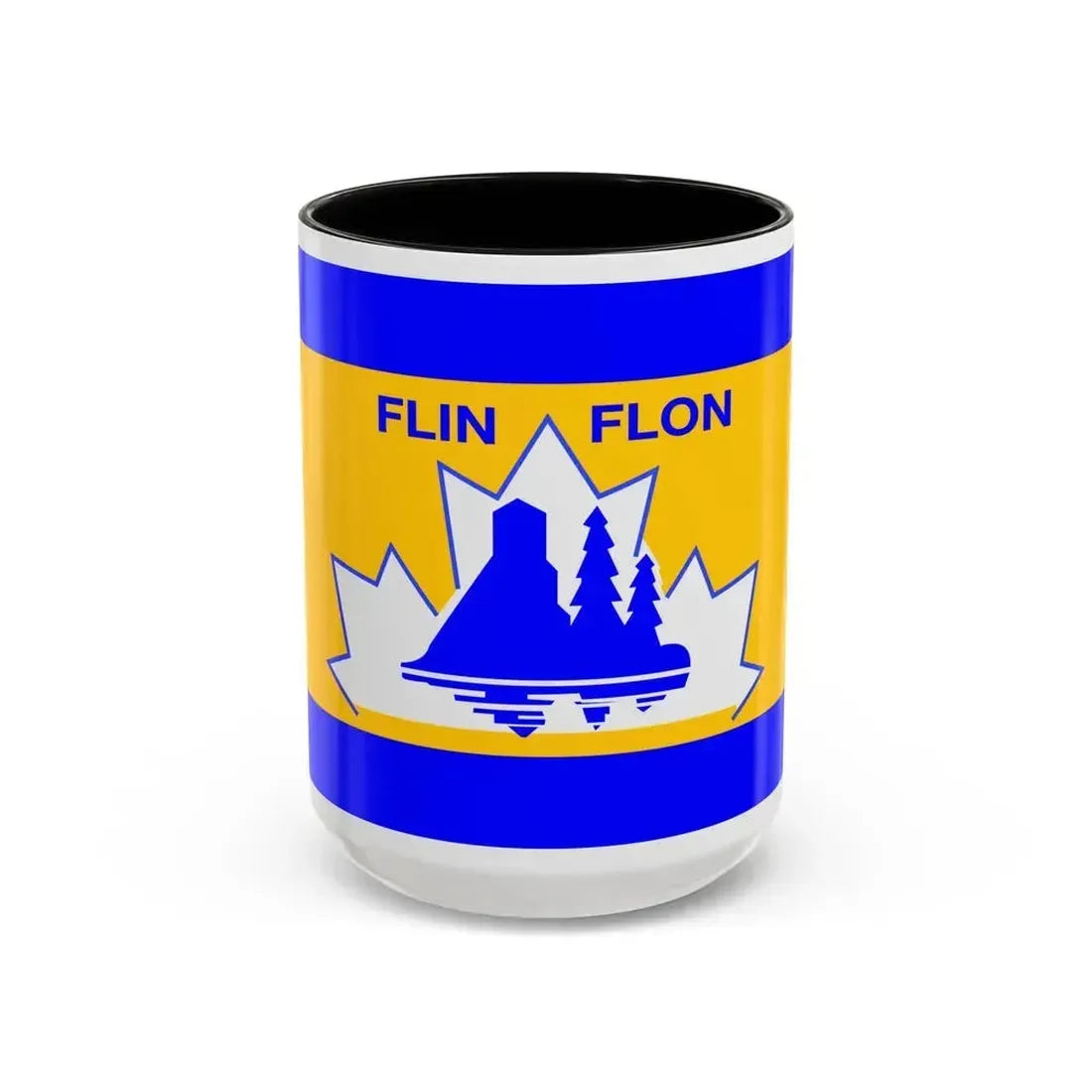 Flag of Flin Flon Canada - Accent Coffee Mug 15oz Black - Go Mug Yourself