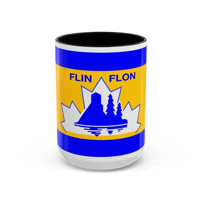 Flag of Flin Flon Canada - Accent Coffee Mug 15oz Black - Go Mug Yourself