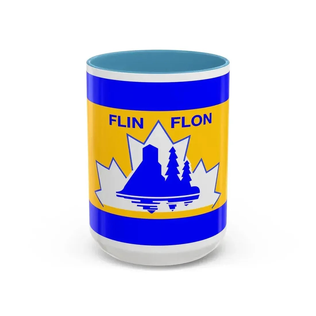 Flag of Flin Flon Canada - Accent Coffee Mug 15oz Light Blue - Go Mug Yourself