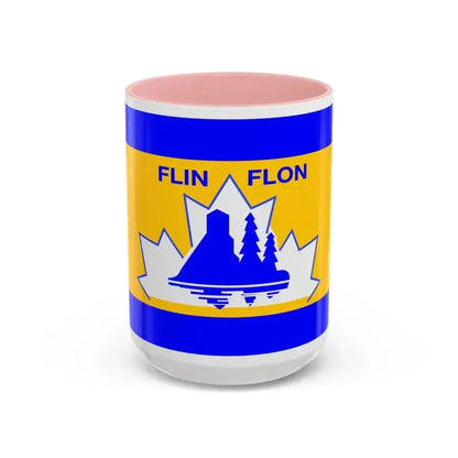 Flag of Flin Flon Canada - Accent Coffee Mug 15oz Pink - Go Mug Yourself