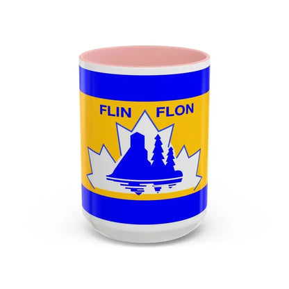 Flag of Flin Flon Canada - Accent Coffee Mug 15oz Pink - Go Mug Yourself