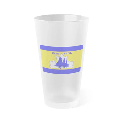 Flag of Flin Flon Canada - Frosted Pint Glass 16oz 16oz Frosted - Go Mug Yourself